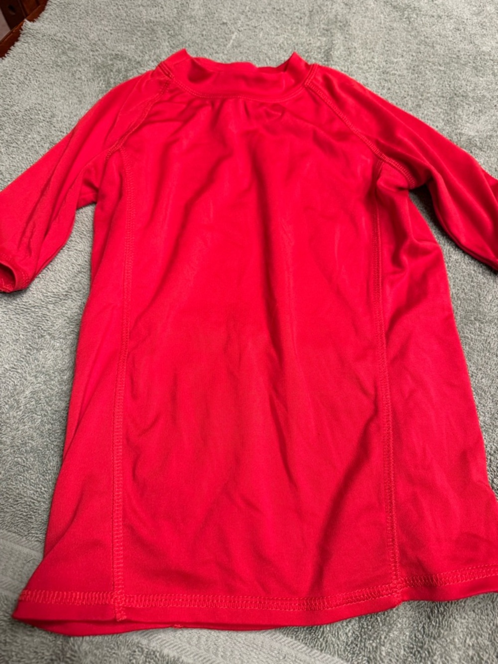 Kids Red Swim Rashguard - Lightweight UV Protection